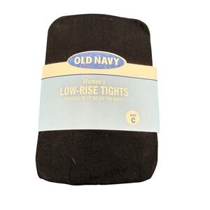 Vintage Y2K Old Navy Low-Rise Tights Black Solid Size C Made in USA NEW
